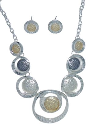 Conjunto de rodio con cadena